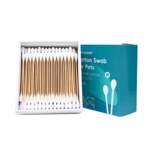 Pet Cleaning Grooming Products Pet Use Big Head Cotton Swab 200pcs Bamboo Stick Cotton Bud with Drawer Box