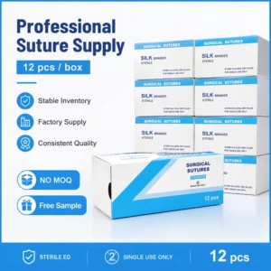 Pet Surgery Silk Braided Suture Non Absorbable Sterile Veterinary Suture Thread NO MOQ Free Sample