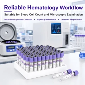 Pet Vet Lab Purple Top Blood Tube for Dog Cat Blood Cell Count HCT HGB and Microscopic Examination EDTA Blood Collection Tube