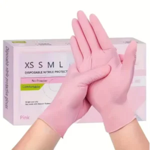 Pink Disposable 3.5mil Nitrile Gloves Industrial Household Cleaning Safety Gloves Non Sterile Kitchen Work Gloves Latex Free