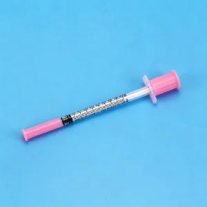 Pink Disposable Insulin Syringe with 0.5ml 1ml Capacity 30G Needle 8mm Length