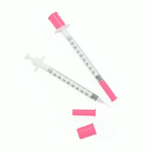 Pink Disposable Medical Sterile Insulin Syringe Stainless Steel PP Material 0.5ml 1ml Custom Provide CE Certified