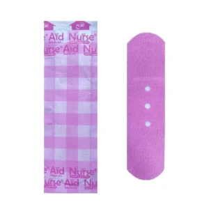 Pink Female NurseCare Breathing 3 Holes Adhesive Fabric Bandage Wound Band Aid First Aid Plaster