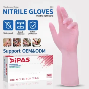 Pink Nitrile Gloves 12″ Chemical Resistant Disposable