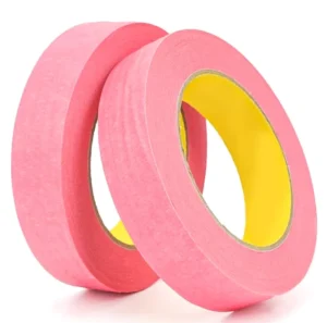 Pink Washi Paper Tape Single Sided Water Activated Rubber Adhesive Pressure Sensitive Easy-Tear Waterproof Crepe Painter Masking