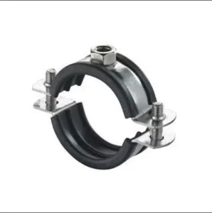 Pipe Bracket Clamps Zinc Plated Copper HDPE Pipe Double Saddle Clamp GI Saddle Clamp Lock Pipe Iron Saddle with Rubber Clips