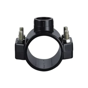 Pipe Saddle Fittings Clamp With Reinforcing Ring 63mm With 1″ NPT(F) HDPE Pipe Clamp for Drip Irrigation Pipe