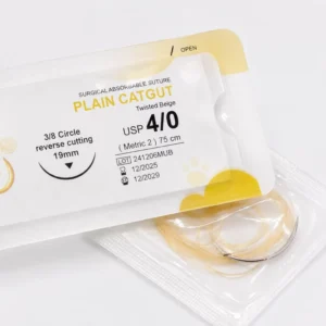 Plain Catgut Surgical Suture XY-PLC03 USP 7/0 to 4 Sterile Absorbable 12Pcs Box Pack for Veterinary Medical Supplies