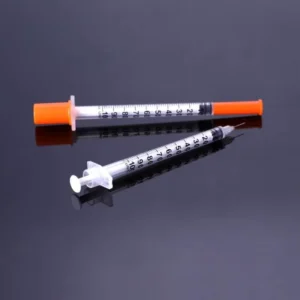 Plastic 29 Gauge 1ml 5/16 Inch Syringe with Needle U-100 Disposable Lab Dispensing Supplies 100 Pack Veterinary Use