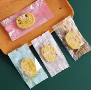 Plastic Cake Packaging Bags Candy Plastic Biscuit Mooncakes Packaging Bags 6.5+2.8*12.5cm