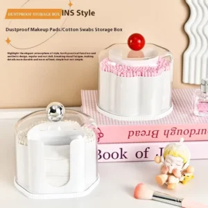 Plastic Home Desktop Toothpick Cotton Swab Box Makeup Remover Cotton Finishing Box Cotton Pad Storage Box Lid Dust Protection