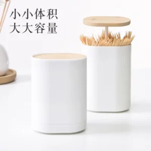 Plastic Press Type Home Use Portable Compartmentalized Cotton Swab and Toothpick Storage Box