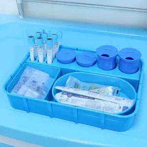 Plastic Rectangle Multifunctional Medical Tray Hospital Clinic Use Durable Sterile Storage Organizer Blue Injection