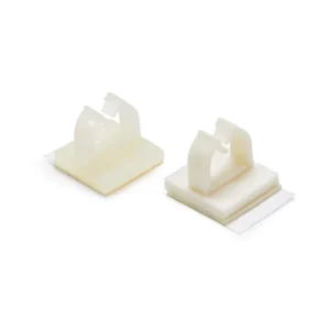 Plastic Self-Adhesive Cable Clamp Wire Clip Cable Organiser MWSEB Micro Wire Saddle on Adhesive Base Natural