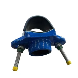 Pn10/16 Stainless Steel Saddle Clamp with BSP Threaded Outlet Painted Surface PVC Pipe Compatibility