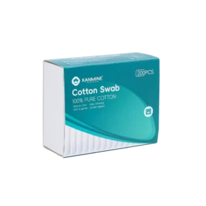 Pointed Round Tip Cotton Bud 200pcs Bamboo Stick Cotton Swab with Drawer Paper Box for Travel and Daily Use