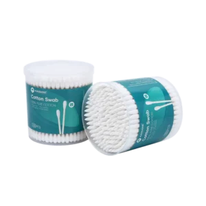 Pointed Round Tip Cotton Swab 200pcs Bamboo Stick Cotton Bud with pp Box for Ear Cleaning