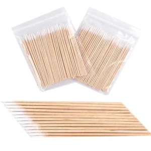 Pointed Tip Cotton Swabs Bamboo Stick Disposable Bud Wood Swab Eyelash Brow Removal Cleaning Microblading PMU Makeup
