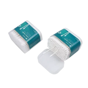 Pointed Tip Eco Friendly Pointed Round Tip Cotton Bud 200pcs Paper Stick Cotton Swab with Square Box