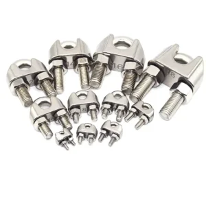 Polished 304 316 Stainless Steel U Bolt Saddle Fastener Wire Rope Clips Clamp for Rigging Applications Hardware