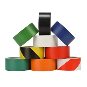 Polychrome Red Heavy Duty PVC Floor Wrapping Tape Hot Melt Adhesive Single Road Warning Flagging Trail Line PVC Marking Tape