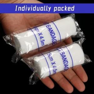 Polyester Elastic Bandage Breathable Self Adhesive Sterile Medical Compression Bandage for Wound Dressing Support White