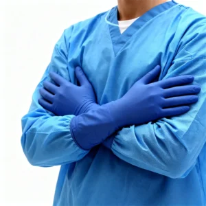 Polyisoprene Gloves Non Latex Medical Examination Aged Care Blue Powder Free Disposable 9mil Gloves for Dental