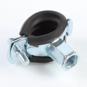 Popular of Gas M8 Single Pipe Hanger With Rubber Double Pipe Clamps of Welding Type of M8+10 With One Side Screw