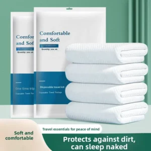 Portable Disposable Bed Sheets Set One Time Flat Sheets for Home Hotel Hospital Use Available in King Queen Sizes Plain Style