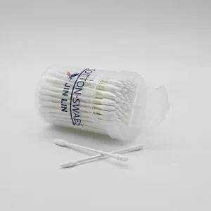 Portable Disposable Double Round Tips Cotton Buds Stick Paper Material for Household Beauty Use