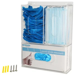 Portable Light Weight for Modern Acrylic Glove Dispenser Eco Friendly Disposable Mask Freestanding Storage Holder Headgear