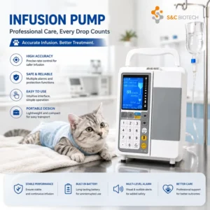 Portable Medical Vet Apparatus Equipment Compact Veterinary Infusion Pump With Fluid Warmer