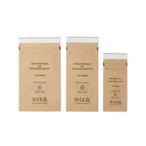 Portable Single Sided Brown Square Nail Sterilization Pouch Valve Bag (Kraft Paper) for Beauty Salon Tools Dry Heat Use