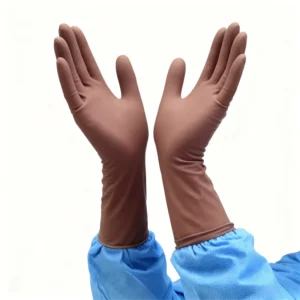 Powder Free Blended Latex Sterile Puncture Resistant Safety Orthopaedic Gloves 5.5 9.0 Brown Medical Disposable