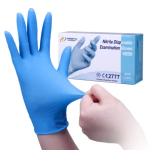 Powder Free Blue Nitrile Disposable Gloves Examination Gloves