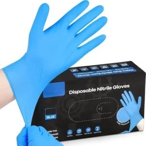 Powder Free Blue Nitrile Disposable Safety Gloves for Household Cleaning and Kitchen Cooking Protective Gloves