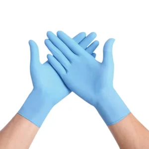Powder Free Blue Nitrile Sterile Gloves 9 Inch Smooth Fingertip Sizes S XL for Grip in Electronics Aquaculture Glass Industries