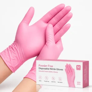Powder Free Disposable Nitrile Gloves Smooth Finish Safety Gloves