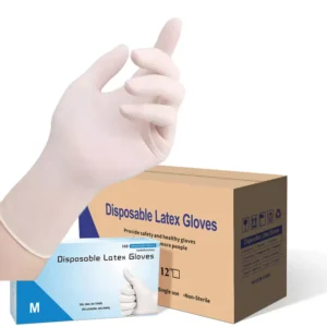 Powder Free Disposable Non Sterile Latex Examination Gloves 3.5g Thickness Anti Slip Anti Smash White Full Textured Jiazhanli