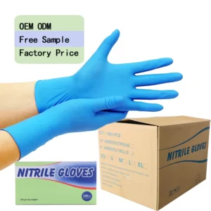 Powder Free Latex Free Disposable Blue Nitrile Gloves for Hair Nail Beauty Salon Usage