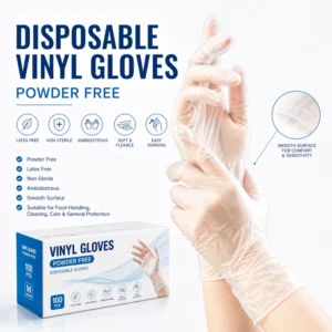 Powder Free Latex Free Disposable Vinyl PVC Gloves for Food Service Cleaning and Exam Use