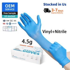 Powder Free Latex Free Vinyl Nitrile Blend Disposable Blended Nitrile Gloves Synthetic Exam Glove