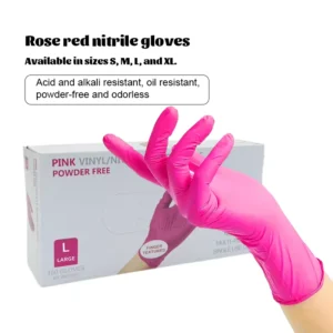 Powder Free Vinyl Nitrile Gloves 4.5g Disposable Dental Examination Gloves Pink Color