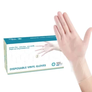 Powder Free Vinyl PVC Gloves Food Grade 100pcs Per Box for Kitchen BBQ and Food Handling Use