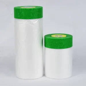 Pre Taped Masking Film Green Crepe Paper Tape and Drape Assorted Masking Paper Film Roll for Automotive Painting Covering