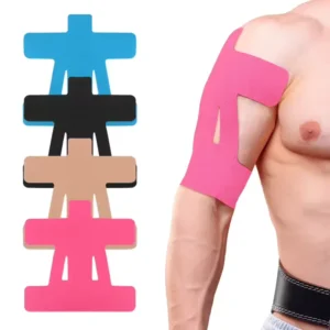 Pre-cut Kinesiology Tape for Shoulder Support Waterproof Breathable Athletic Muscle Bandage for Deltoid Pain Relief 4 Colors
