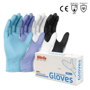 Premium 3.5 6mil Nitrile Disposable Gloves Black Puncture Resistant Medical Food Grade EN ISO 374 Type B Certified