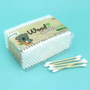 Premium Organic 200pcs Two Head Customizable Cotton Buds High Quality Bamboo Stick Cosmetic and Ear Cleaning Tool Cotton Swabs