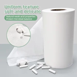 Premium Soft Natural Weak Acid Organic Cotton Spunlace Nonwovens 32/35/40gsm Hypoallergenic Tampon Contact Surface Material