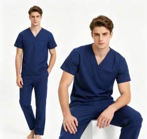 Premium Soft Navy Medical Scrub Set Split Two Piece Male Doctor Hospital Work Clothes Nursing Scrubs Uniforms Sets
